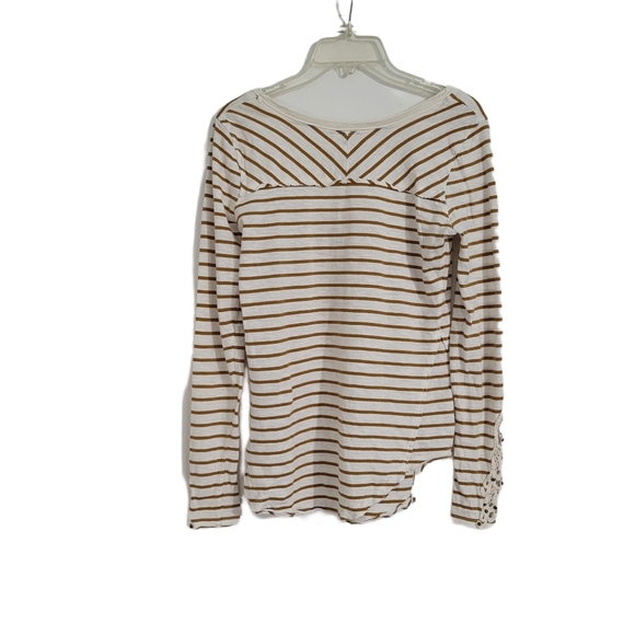 Free People   Women's   Size M   Top  White & Brown  Striped - Picture 2 of 13